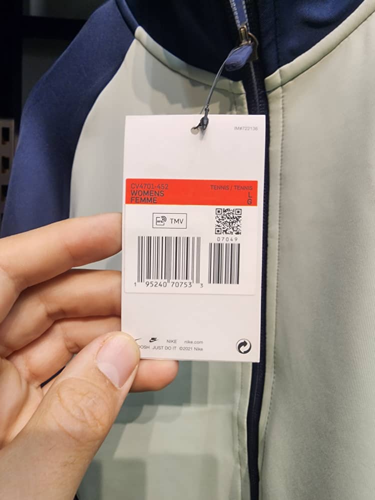 بارکد اصالت کالای سویشرت نایک زنانه تنیس